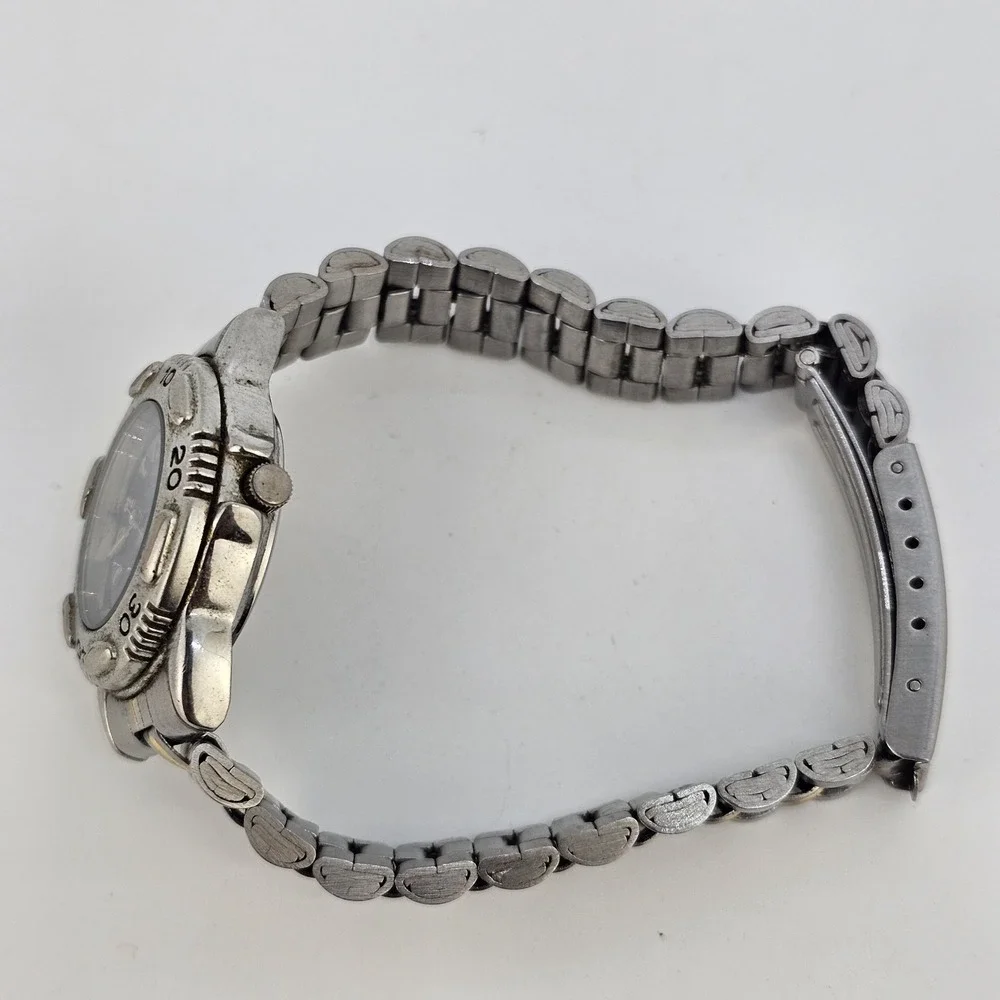 Gloria Vanderbilt Women Watch 28MM Blue Dial Date Gray Bracelet 6.5